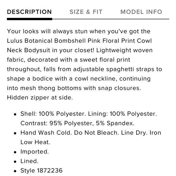 Botanical Bombshell Pink Floral Print Cowl Neck Bodysuit - Picture 5 of 9